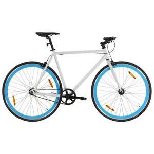vidaXL fehér és kék örökhajtós kerékpár 700c 55 cm kép