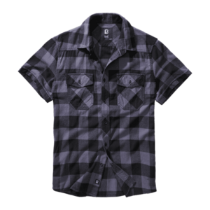 Brandit Check rövid ujjú ing, fekete/szürke kép