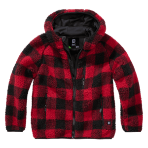 Brandit gyermek Teddyfleece kabát kapucnival, piros/fekete kép