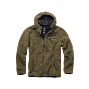 Brandit fleece kapucnis kabát Teddyfleece Worker, olívazöld kép