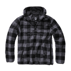 Brandit fleece pulóver Teddyfleece Worker, fekete/szürke kép