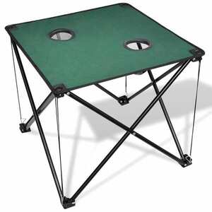 vidaXL Összecsukható kemping asztal sötétzöld kép