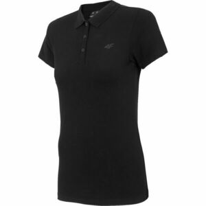 4F WOMEN'S T-SHIRT Női galléros póló, fekete, méret kép