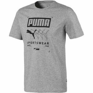 Puma BOX PUMA TEE Férfi sportpóló, szürke, méret kép