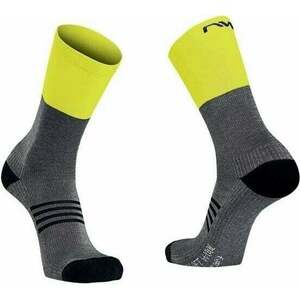 Northwave Extreme Pro High Sock Grey/Yellow Fluo M Kerékpáros zoknik kép