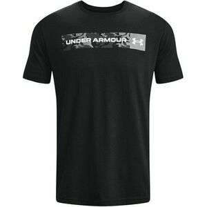 Under Armour Men's UA Camo Chest Stripe Short Sleeve Black/White S Fitness póló kép