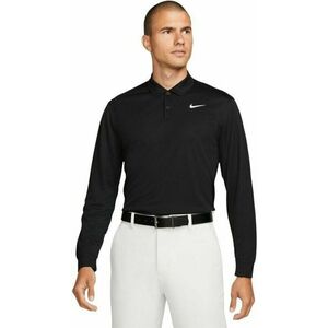 Nike Dri-Fit Victory Solid Mens Long Sleeve Polo Black/White XL kép