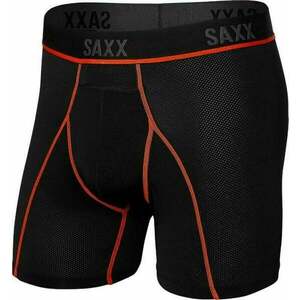 SAXX Kinetic Boxer Brief Black/Vermillion 2XL Fitness fehérnemű kép