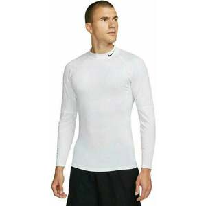 Nike Dri-Fit Fitness Mock-Neck Long-Sleeve Mens Top White/Black M Fitness póló kép