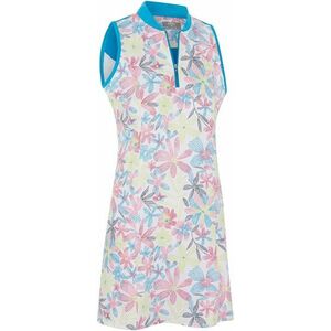 Callaway Womens Chev Floral Dress With Back Flounce Brilliant White S kép