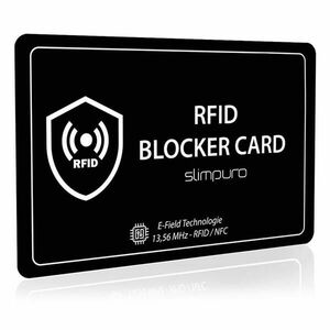 Slimpuro RFID blokkoló kártya riasztó jelzéssel, NFC, ultravékony, fizetőkártya formátum kép