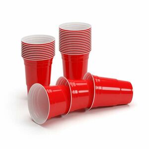 BeerCup Nadal Classics, piros party pohár, 16 oz, 473 ml, újrahasználható, szilárd kép