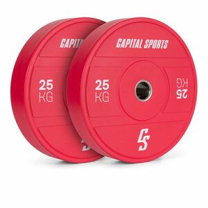 Capital Sports Nipton 2021, tárcsasúlyok, bumper plate, 2 x 25 kg, Ø 54 mm, edzett gumi kép