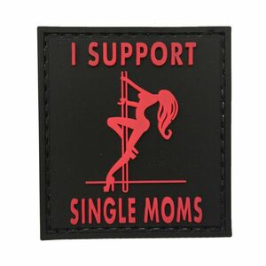 WARAGOD FELVARRÓ I Support Single Moms PVC Patch Black and Red kép