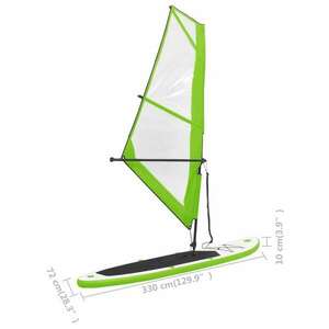 vidaXL zöld és fehér felfújható állószörf vitorlaszettel kép