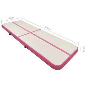 vidaXL rózsaszín PVC felfújható tornamatrac pumpával 500 x 100 x 15 cm kép
