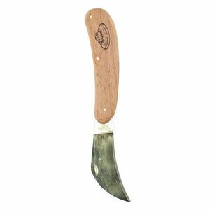 Rozsdamentes acél kertész kés, kőrisfa nyéllel, arany színű, 18 cm kép
