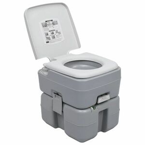 vidaXL szürke hordozható kemping WC 20+10 L kép