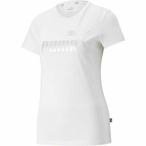 Puma ESS+ METALLIC LOGO TEE Női póló, fehér, méret kép