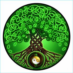 Mandala Ablakmatrica - Életfa zöld kép