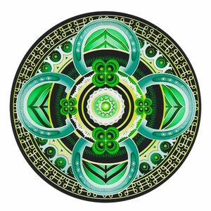 Mandala Ablakmatrica - Bőség zöld fekete kép