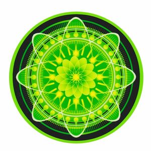 Mandala Ablakmatrica - Egészség zöld fekete kép