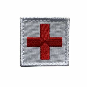 WARAGOD FELVARRÓ Embroidery Cross Medic Patch White and Red kép