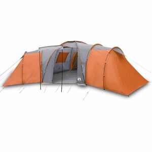 vidaXL 12 személyes szürke-narancssárga vízálló kupolás családi sátor kép