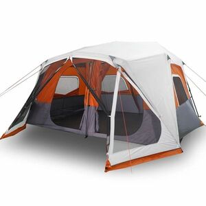vidaXL 10 személyes szürke-narancs LED-es felugró családi sátor kép