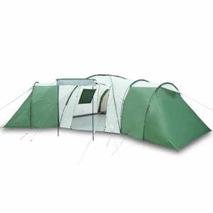 vidaXL 12 személyes zöld vízálló kupolás családi sátor kép