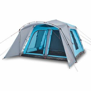 vidaXL 9 személyes kék felugró családi sátor tornáccal kép
