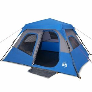 vidaXL 6 személyes kék gyorskioldó vízálló családi sátor kép