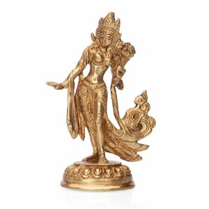 Táncoló Tara réz szobor, kb. 13 cm - Bodhi kép