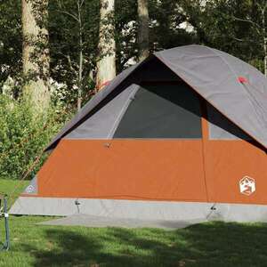 vidaXL 6 személyes szürke-narancssárga vízálló kupolás családi sátor kép