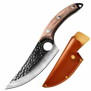Konyhai és kemping kés, tok, 27 cm, ergonomikus nyél, acél és fa kép