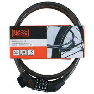 BLACK+DECKER Kerékpár kábelzár, számzáras (4x), 1x90cm, 200g (BXC... kép