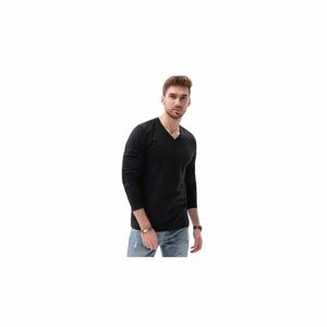 OMBRE-T-shirt LS-L136-V6-BLACK Fekete S kép