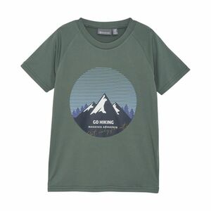 COLOR KIDS-T-shirt W. Print - S/S, dark forest Zöld 110 kép