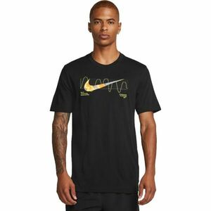 Nike DRI-FIT Férfi póló futáshoz, fekete, méret kép
