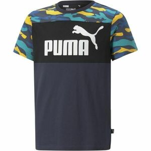 Puma ESS+CAMO TEE Fiú póló, sötétkék, méret kép