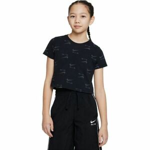 Nike NSW TEE CROP AIR AOP Lány póló, fekete, méret kép