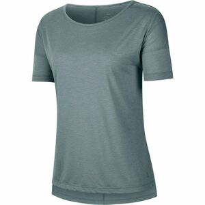 Nike SHORT-SLEEVE YOGA TRAINING TOP Női póló jógára, sötétzöld, méret kép