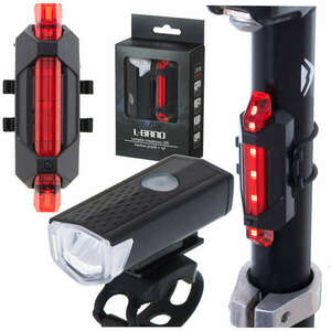 USB LED kerékpár lámpa + hátsó lámpa kép