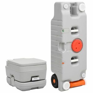 vidaXL hordozható kemping WC és víztartály szett kép