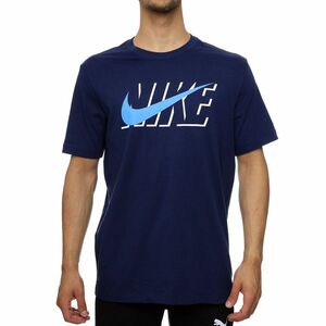 NIKE-M NSW TEE SWOOSH BLOCK-Blue Kék M kép