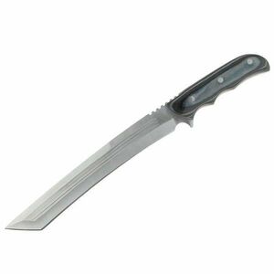 IdeallStore® vadászmachete, Seax Blade, 45 cm, rozsdamentes acél, szürke, bőr burkolat mellékelve kép