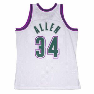 Mitchell & ness milwaukee bucks 96-97 ray allen - 34 swingman 2.0 jersey kosárlabda mez férfi fehér 3xl kép