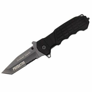 IdeallStore® vadászkés, Predator Blade, rozsdamentes acél, 22.5 cm, fekete, hüvely mellékelve kép