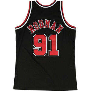 Mitchell & ness nba chicago bulls dennis rodman 1997-98' - 91 swingman 2.0 jersey kosárlabda mez férfi fekete/piros 4xl kép