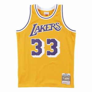 MITCHELL & NESS LOS ANGELES LAKERS KAREEM ABDUL-JABBAR Mens Swingman Jersey kosárlabda mez Sárga M kép